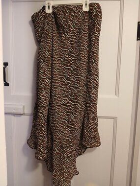 Chapter One Petites M Womens Black Polka Dot Skirt